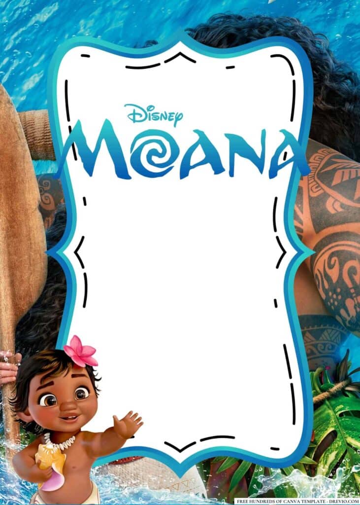 FREE Moana Birthday Canva Templates 14