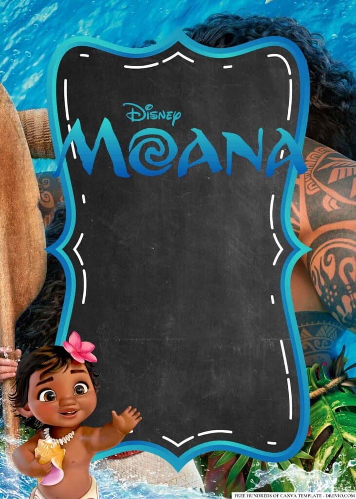 FREE Moana Birthday Canva Templates 16