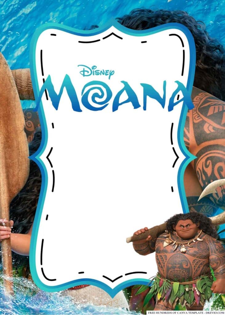 FREE Moana Birthday Canva Templates 18
