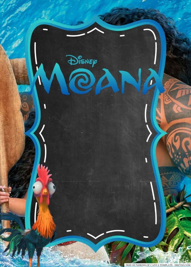 FREE Moana Birthday Canva Templates 4