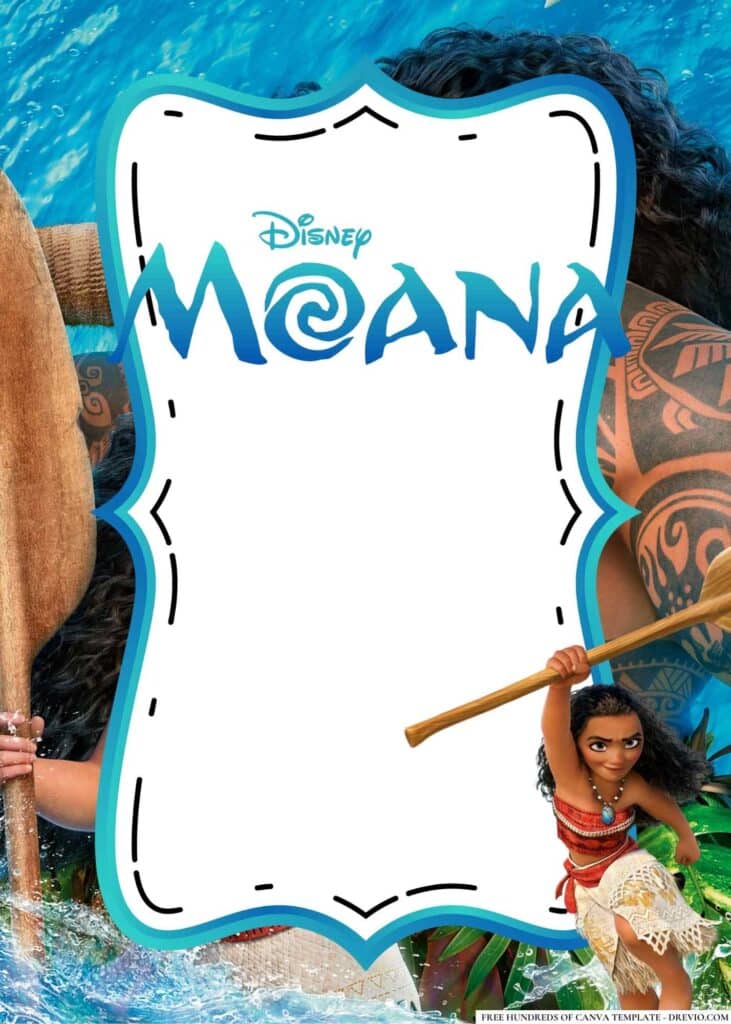 FREE Moana Birthday Canva Templates 6