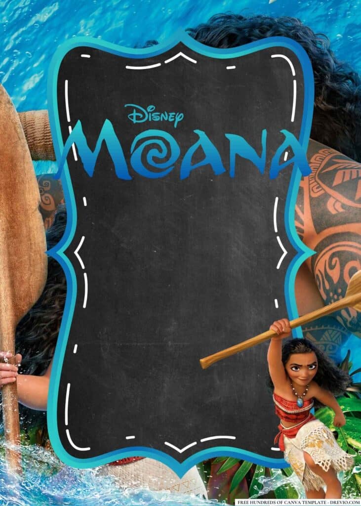 FREE Moana Birthday Canva Templates 8