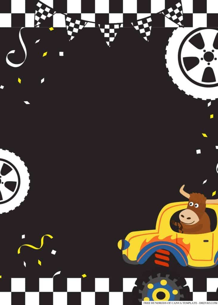 FREE Monster Truck Birthday Canva Templates 16