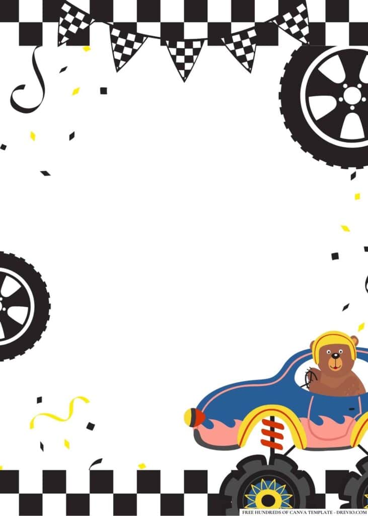 FREE Monster Truck Birthday Canva Templates 18