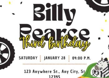 FREE Monster Truck Birthday Invitations 