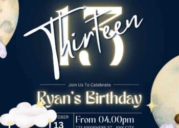FREE Moon and Stars Birthday Invitations