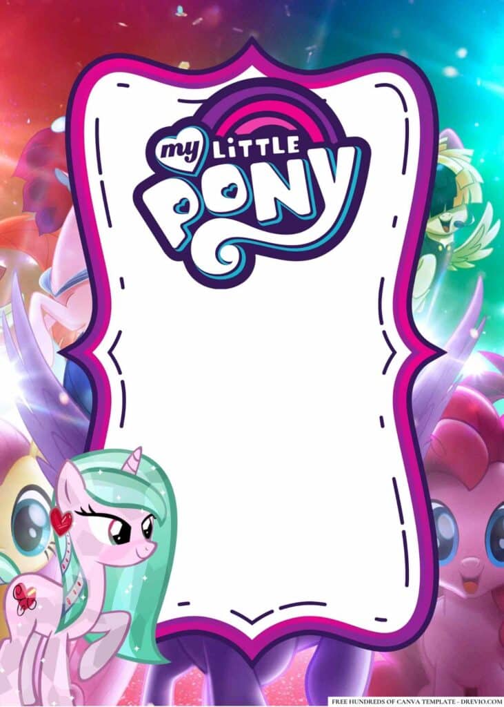 FREE My Little Pony Birthday Canva Templates 10