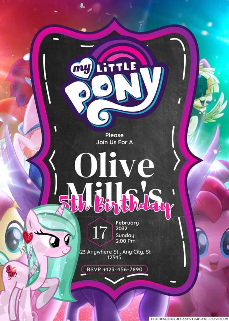 FREE My Little Pony Birthday Invitations: