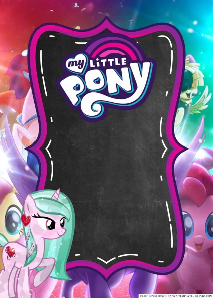 FREE My Little Pony Birthday Canva Templates 12