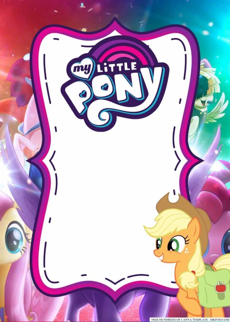 FREE My Little Pony Birthday Canva Templates 14