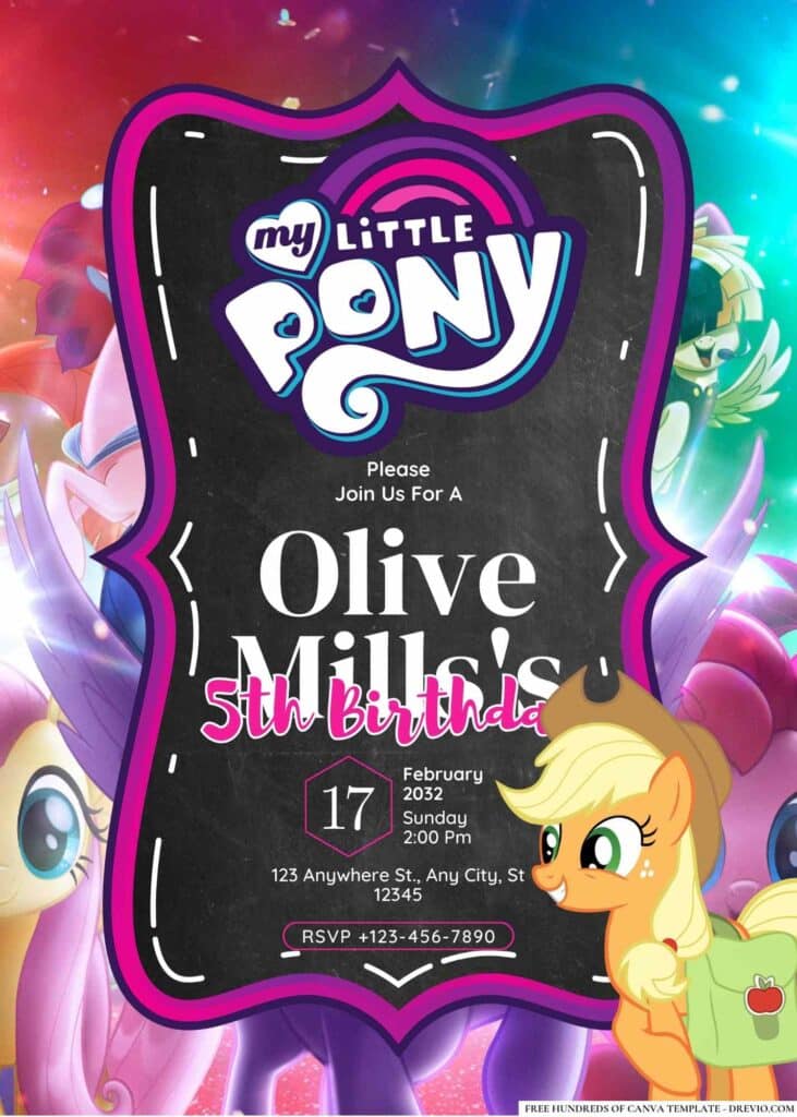 FREE My Little Pony Birthday Invitations: