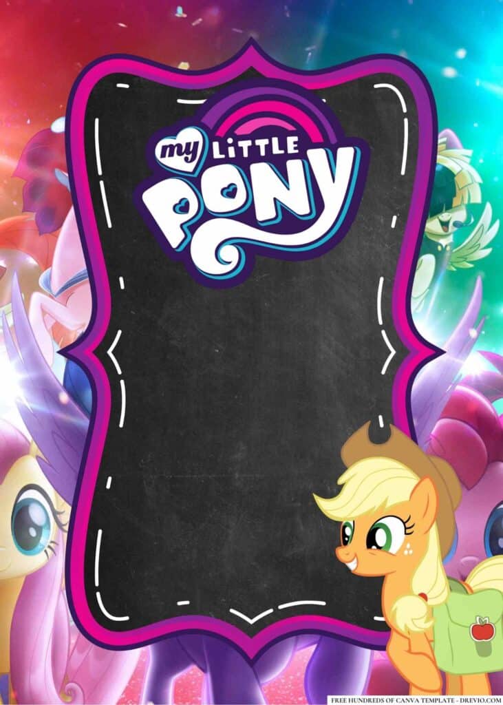 FREE My Little Pony Birthday Canva Templates 16