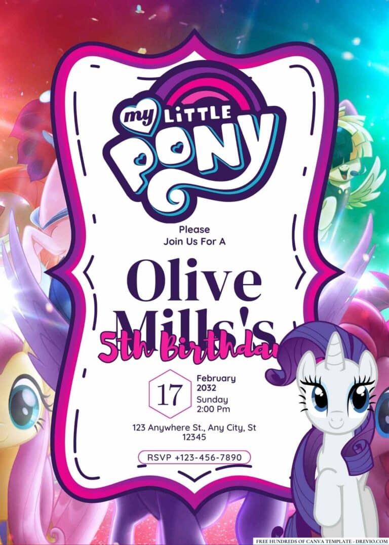FREE My Little Pony Birthday Invitations: