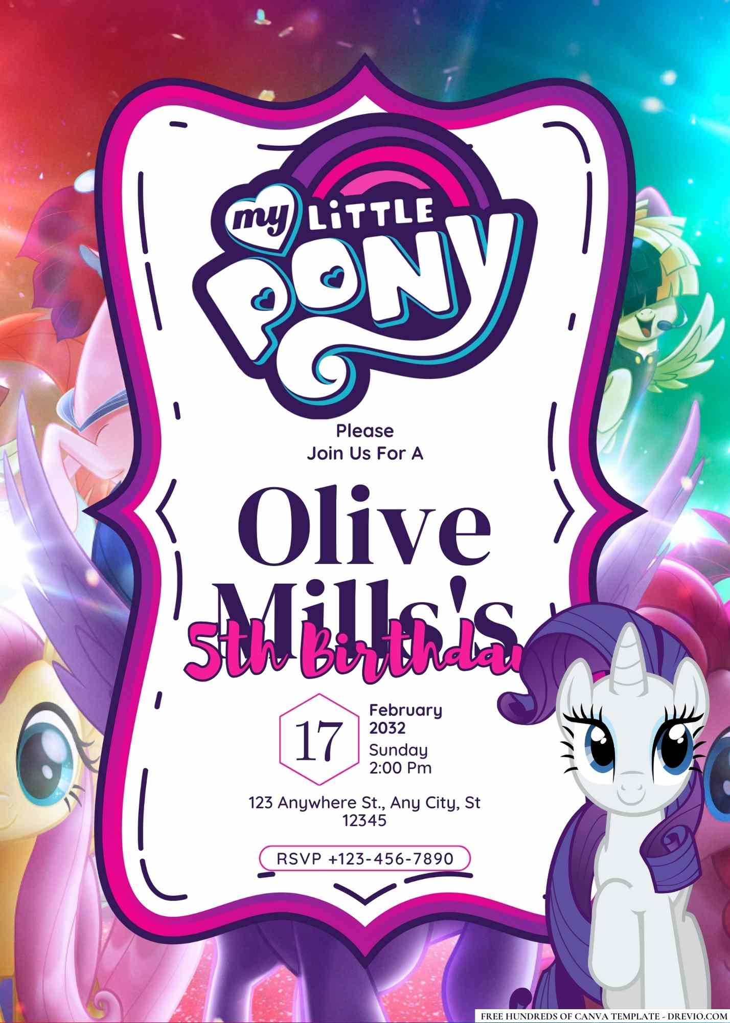 I Made a My Little Pony Birthday Invitation in Canva and Moms Kept Asking for the Link