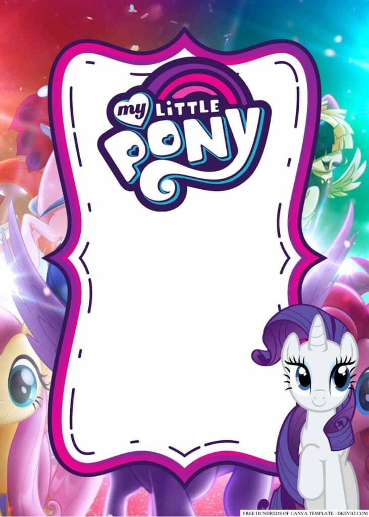 FREE My Little Pony Birthday Canva Templates 18