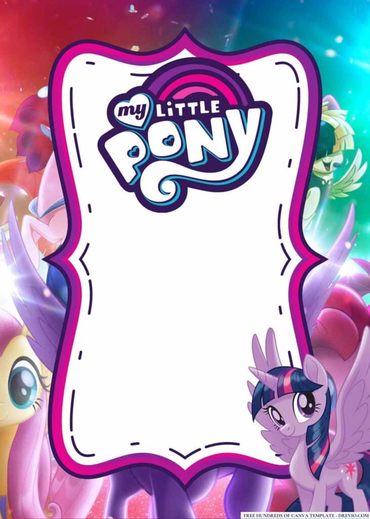 FREE My Little Pony Birthday Canva Templates 2