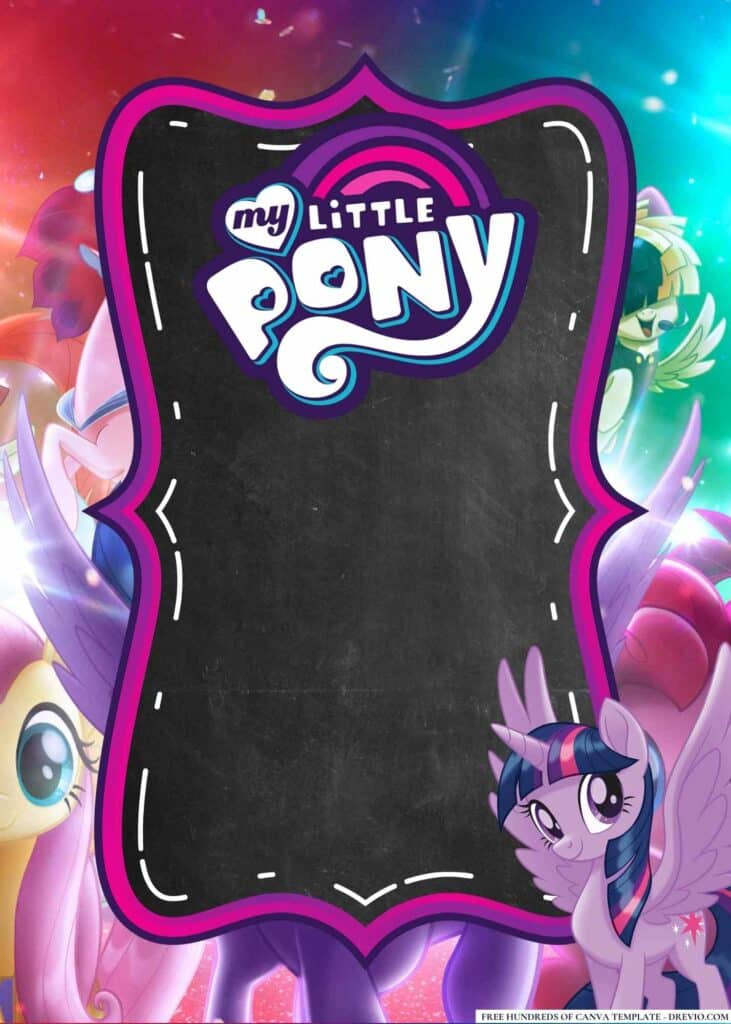 FREE My Little Pony Birthday Canva Templates 4