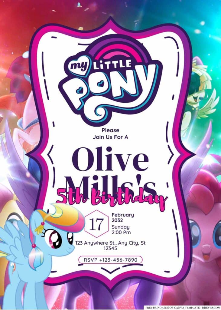 FREE My Little Pony Birthday Invitations: