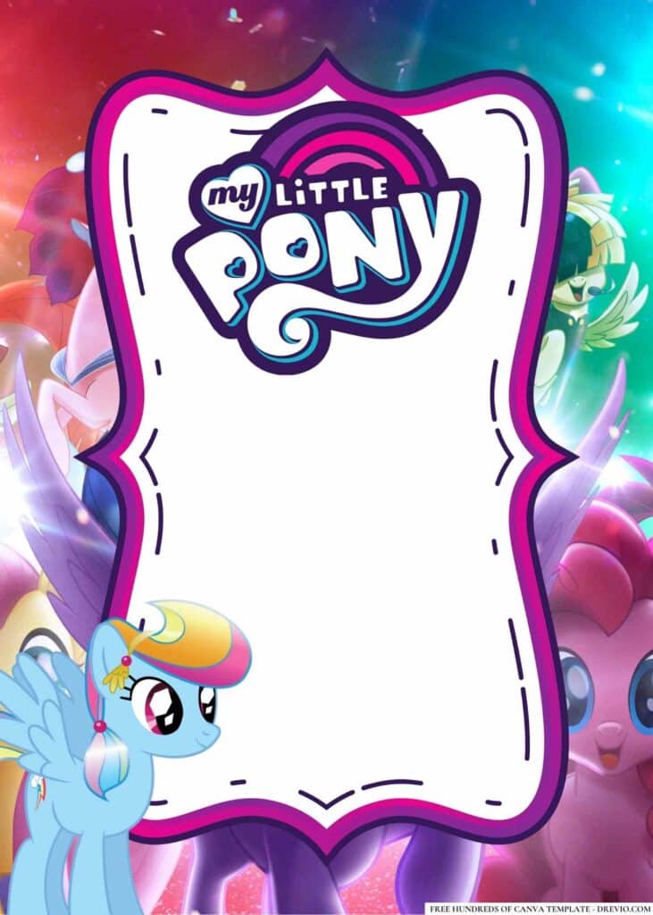 FREE My Little Pony Birthday Canva Templates 6
