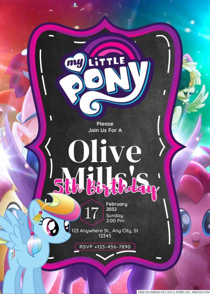 FREE My Little Pony Birthday Invitations: