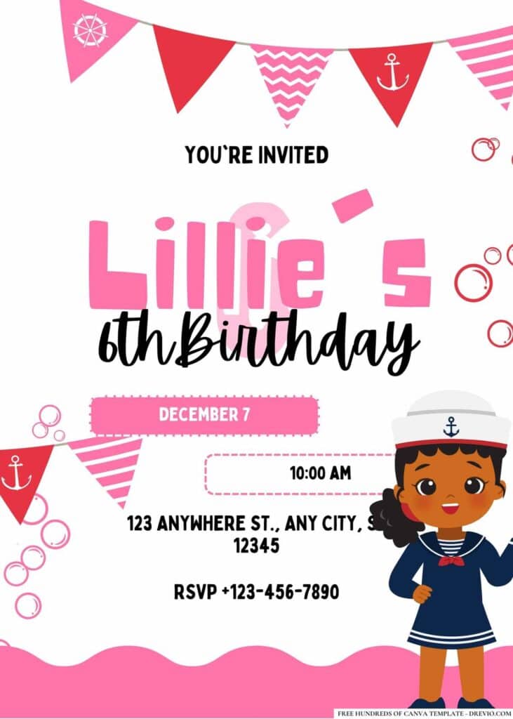 FREE Nautical Birthday Invitations
