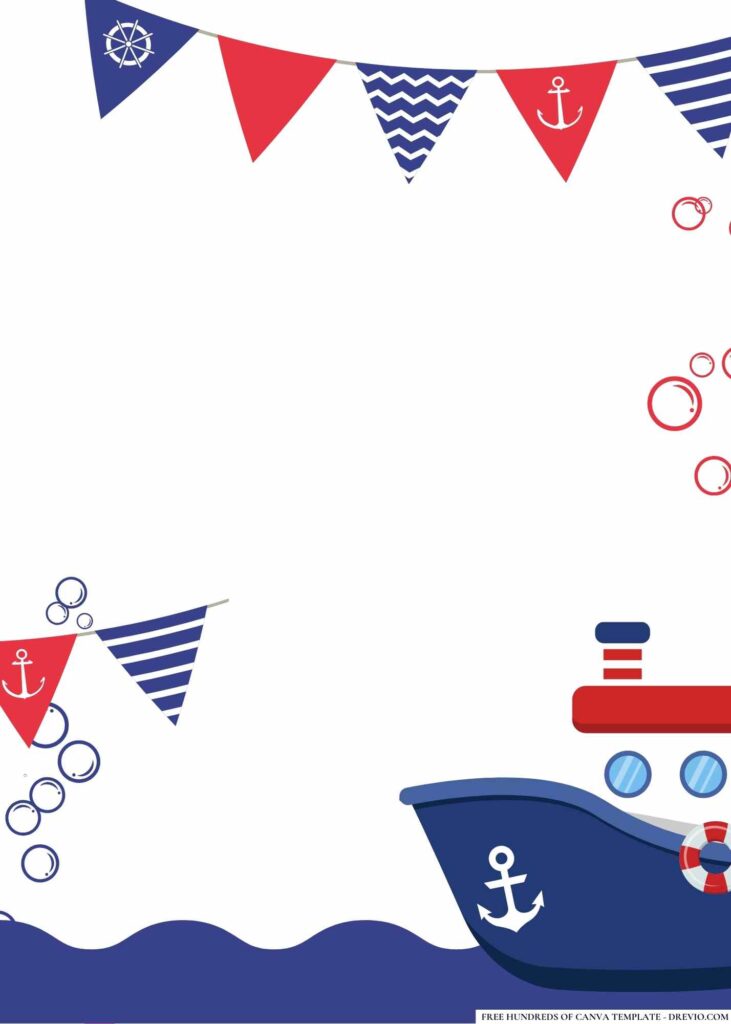 FREE Nautical Adventure Birthday Canva Templates 18