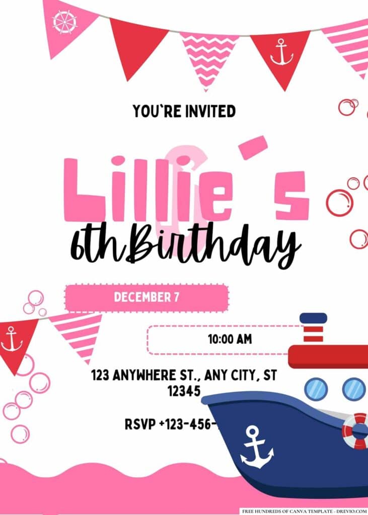 FREE Nautical Birthday Invitations