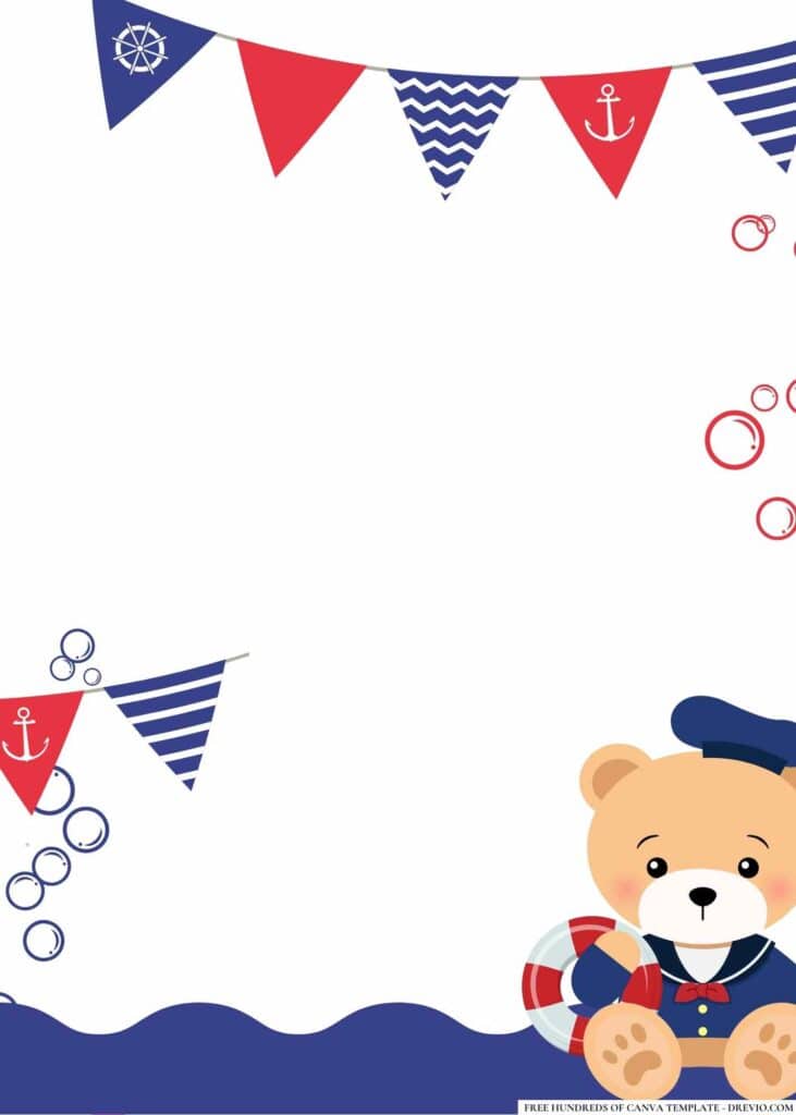 FREE Nautical Adventure Birthday Canva Templates 2