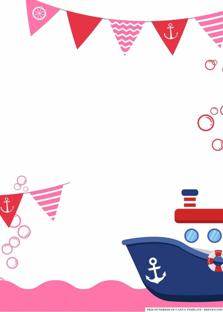 FREE Nautical Adventure Birthday Canva Templates 20