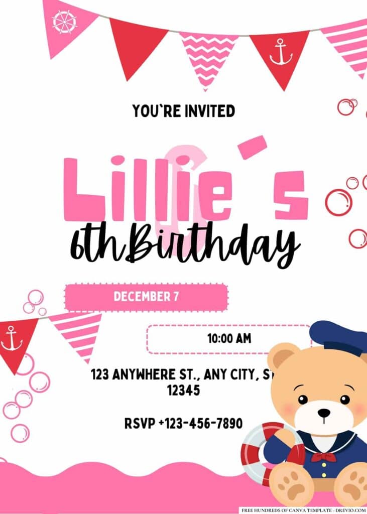 FREE Nautical Birthday Invitations