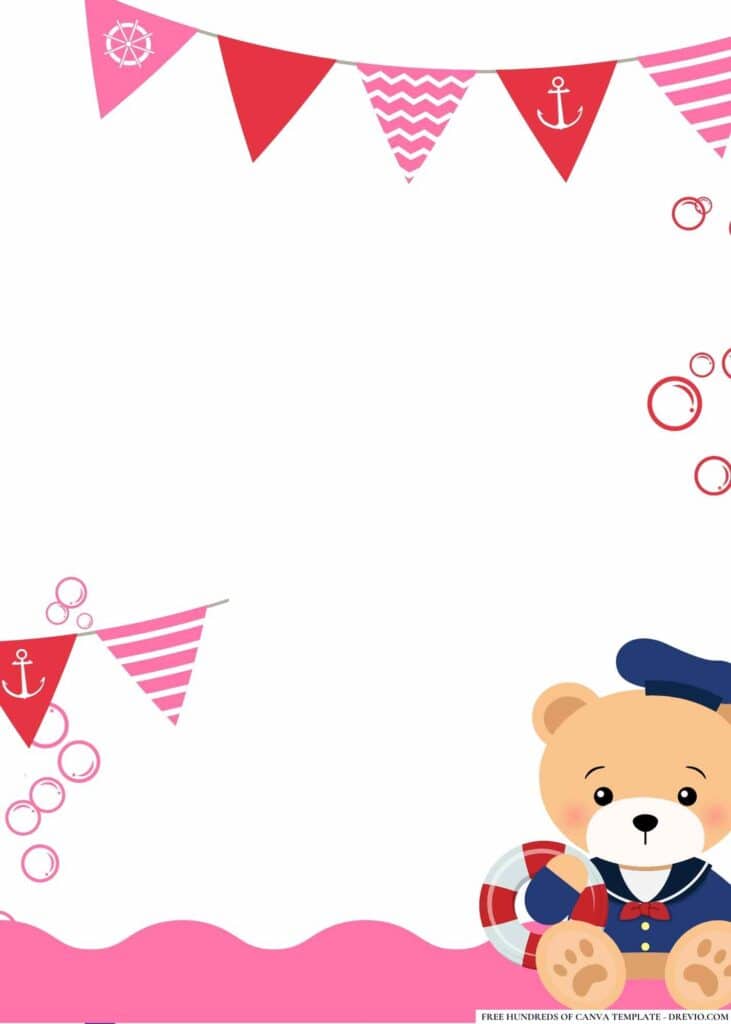 FREE Nautical Adventure Birthday Canva Templates 4