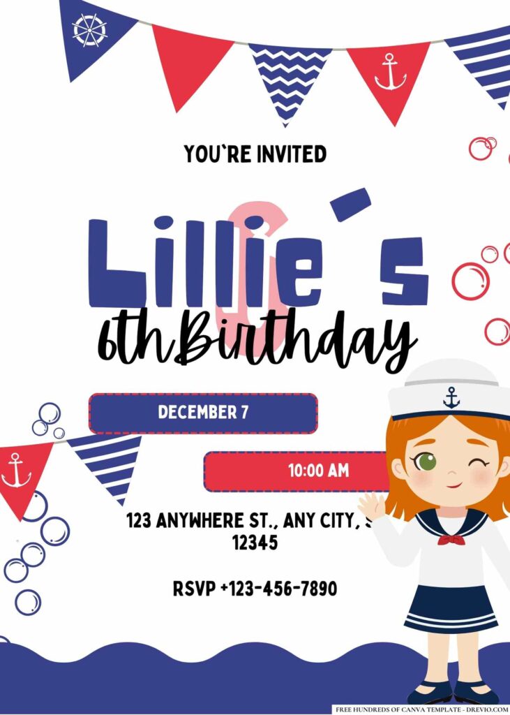 FREE Nautical Birthday Invitations