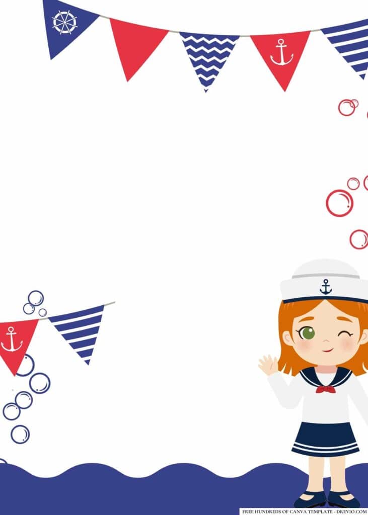 FREE Nautical Adventure Birthday Canva Templates 6