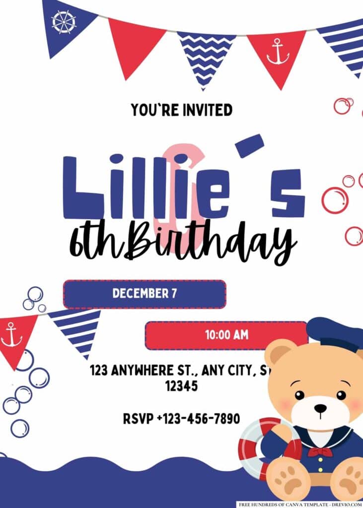 FREE Nautical Birthday Invitations