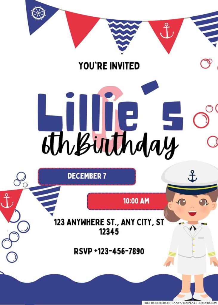 FREE Nautical Birthday Invitations