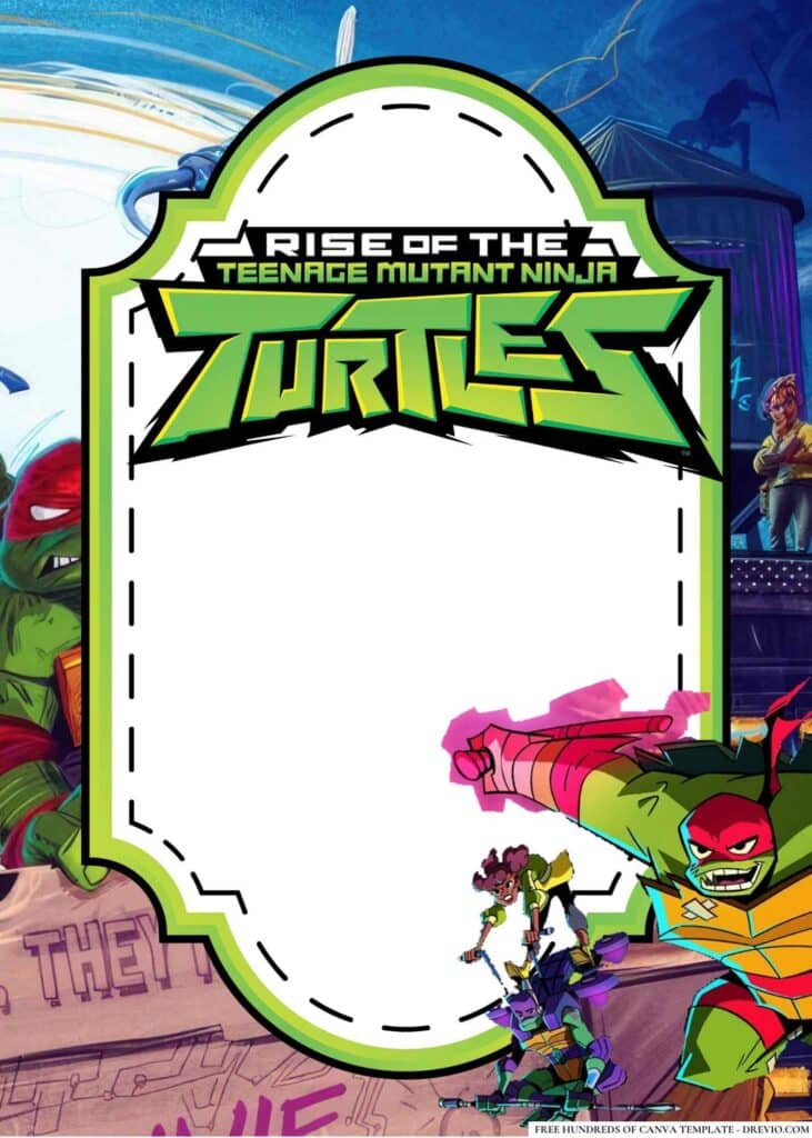 FREE Ninja Turtle Birthday Canva Templates 10 1