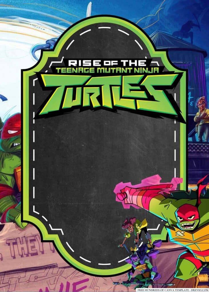 FREE Ninja Turtle Birthday Canva Templates 12 1
