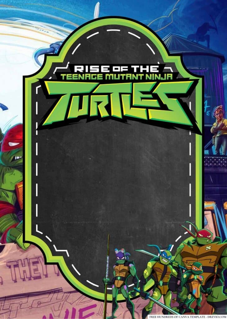 FREE Ninja Turtle Birthday Canva Templates 16 1