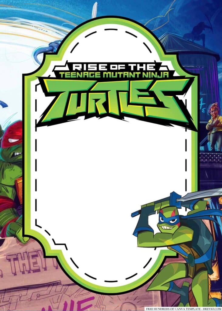 FREE Ninja Turtle Birthday Canva Templates 2 1