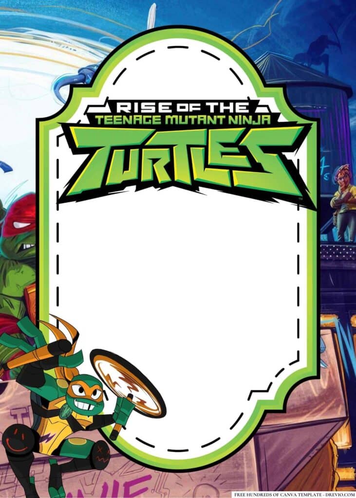 FREE Ninja Turtle Birthday Canva Templates 6 1