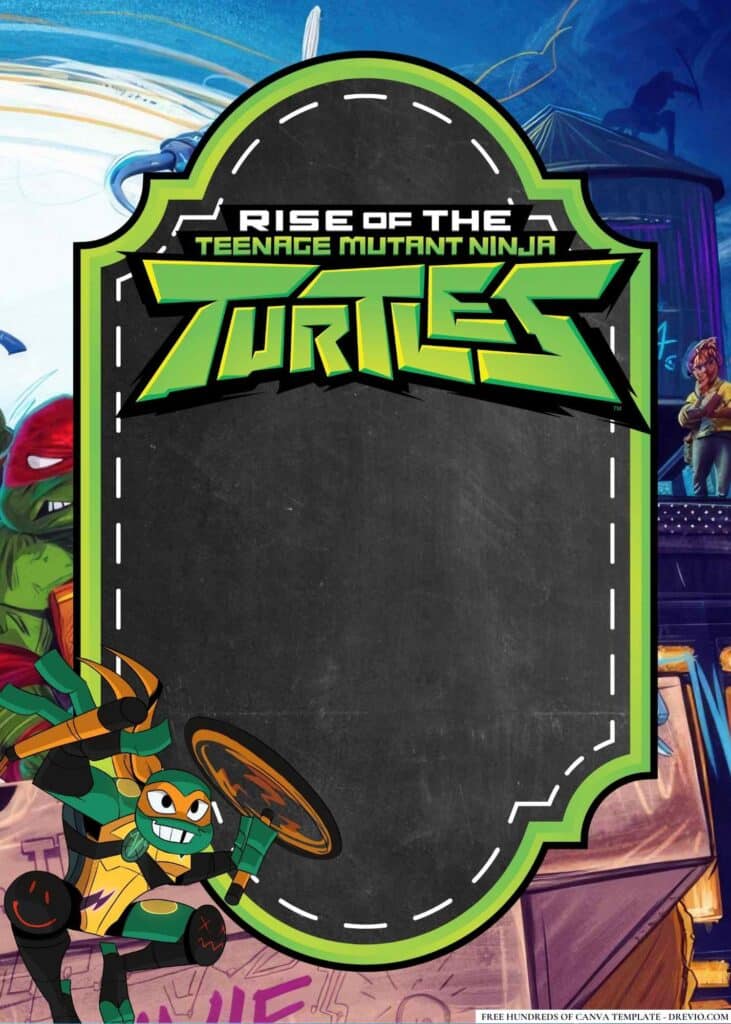 FREE Ninja Turtle Birthday Canva Templates 8 1