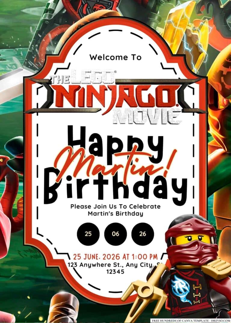 FREE Ninjago Birthday Invitations