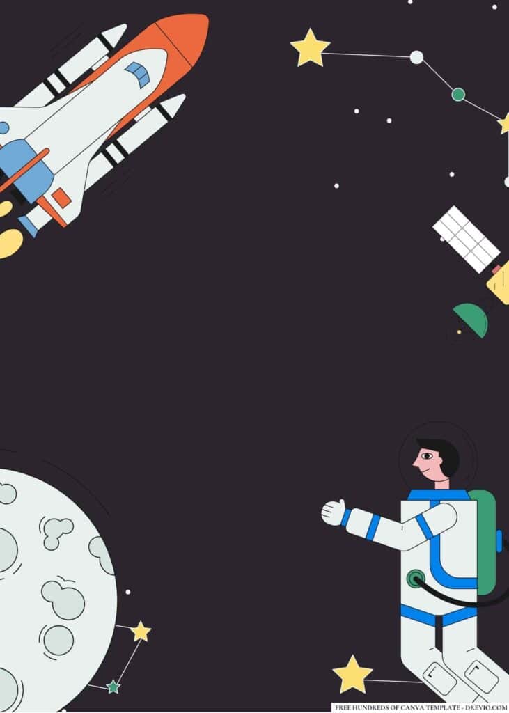 FREE Outer Space Explorers Birthday Canva Templates 10