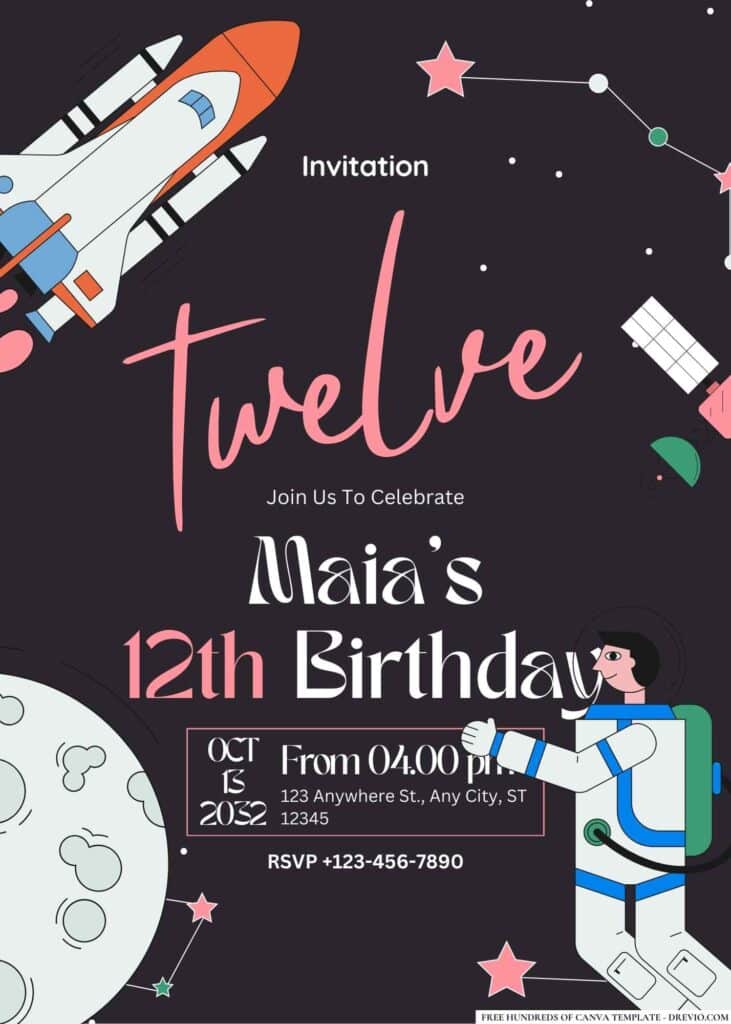 FREE Outer Space Birthday Invitations