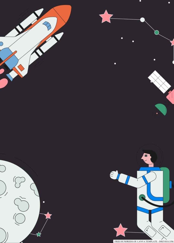 FREE Outer Space Explorers Birthday Canva Templates 12