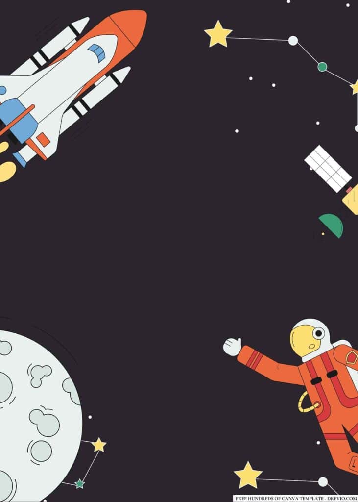 FREE Outer Space Explorers Birthday Canva Templates 14