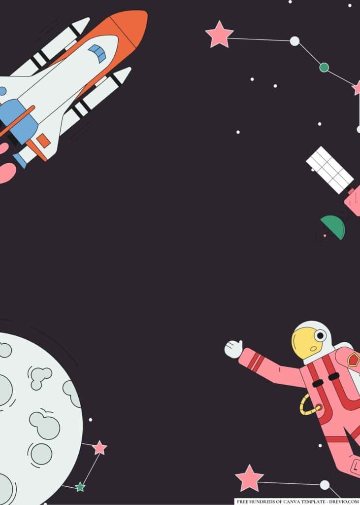 FREE Outer Space Explorers Birthday Canva Templates 16