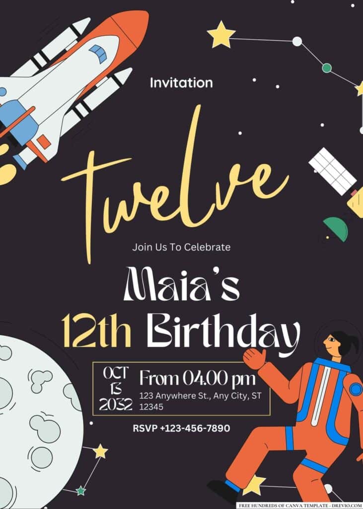 FREE Outer Space Birthday Invitations