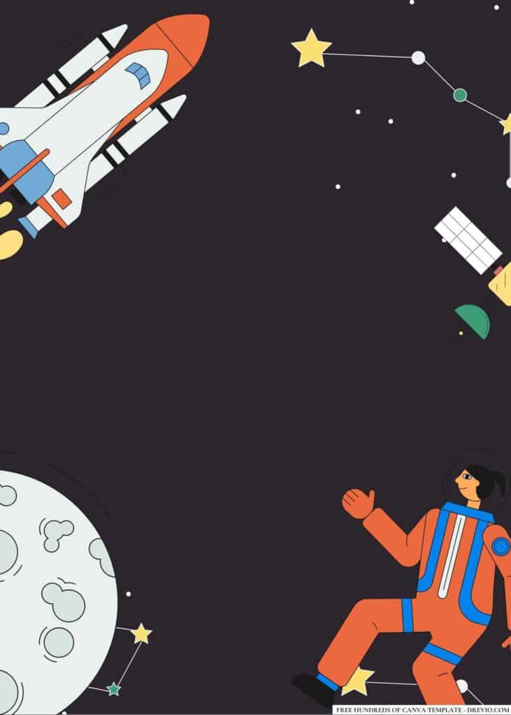 FREE Outer Space Explorers Birthday Canva Templates 18