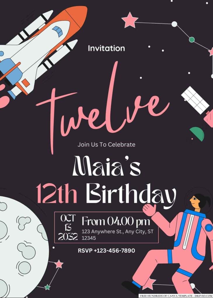 FREE Outer Space Birthday Invitations